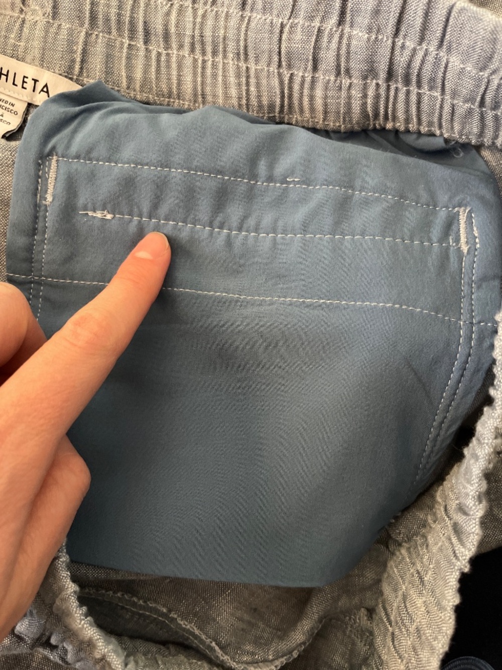 Athleta Retreat Linen Wide Leg Pants - Chambray Blue - Size 8 / Medium [NWOT] - Picture 12 of 12